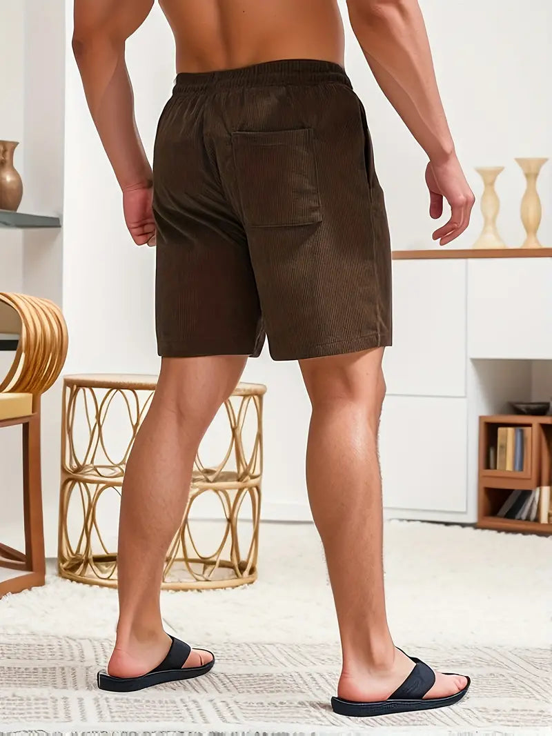 Heren Katoenlook Corduroy Zomershorts
