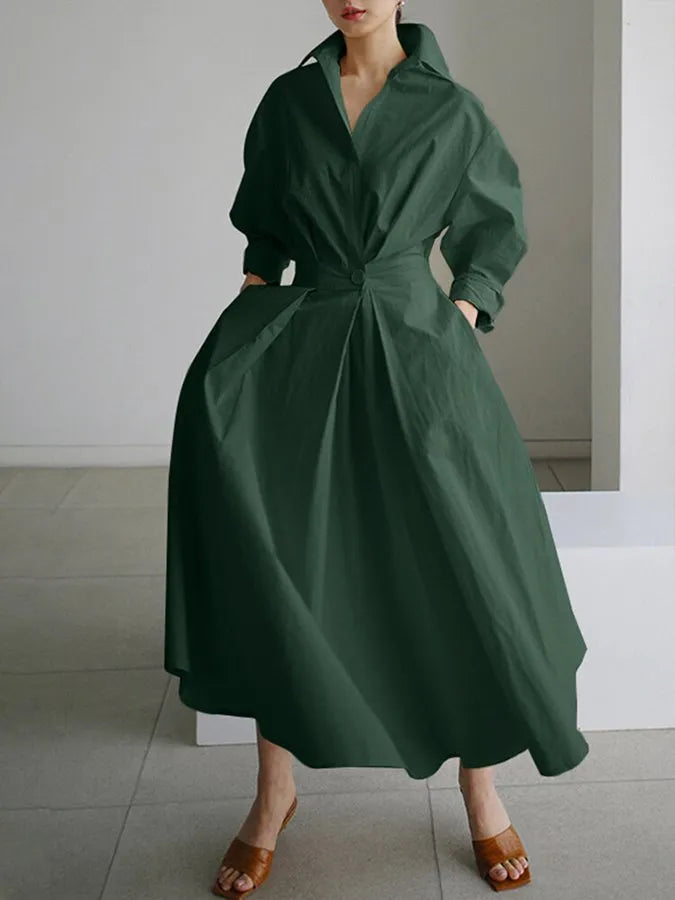 Eden maxi-overhemdjurk voor dames met wikkeltaille