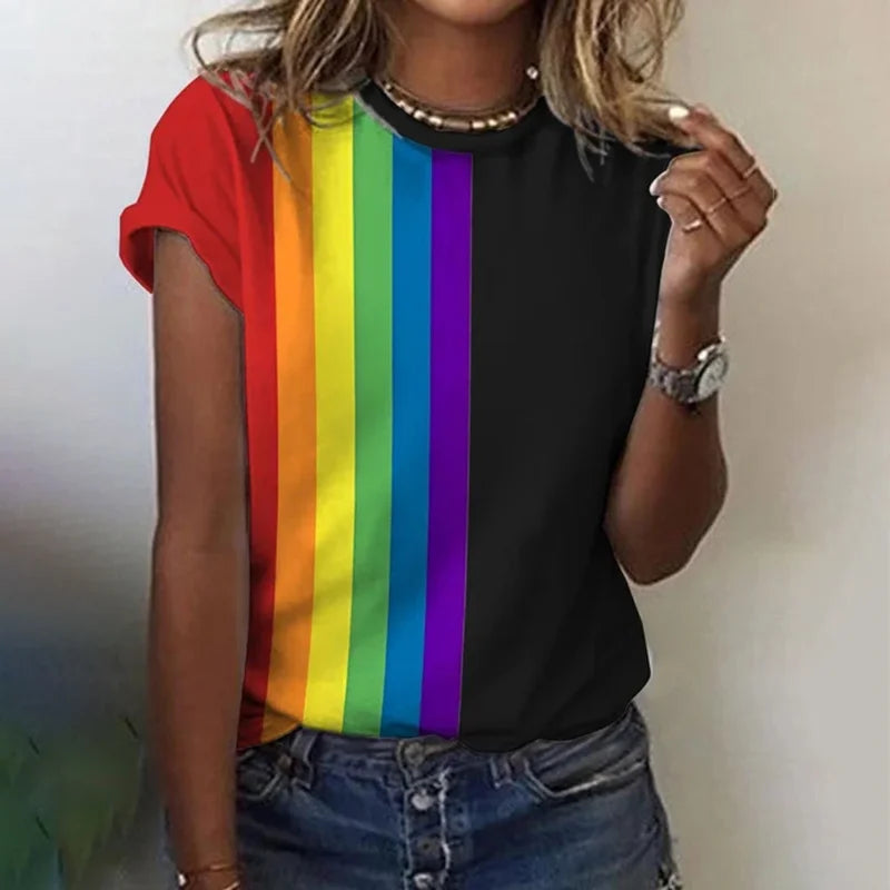 Stijlvol regenboog T-shirt