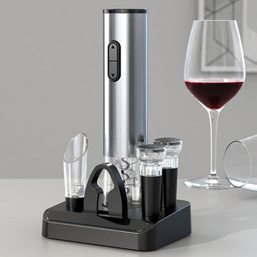 Elektrische wijnopener oplaadbaar set vacuümstoppers metalen foliesnijder automatische fles