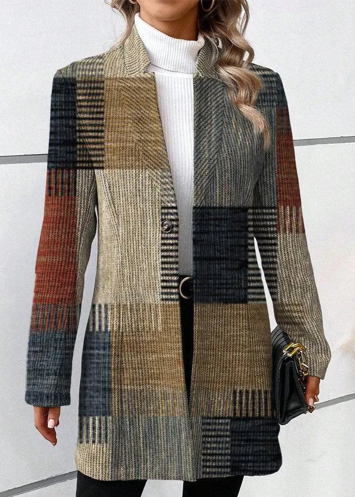 Elle lange damesblazer met patroon