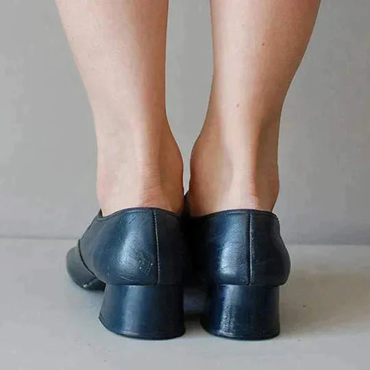 Elvina leren Mary Jane-ballerina's voor dames