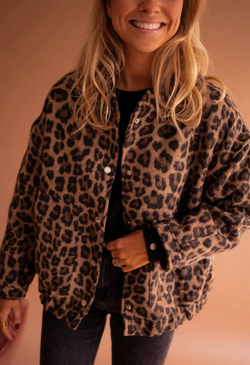 Emmaline bomberjack met luipaardprint voor dames