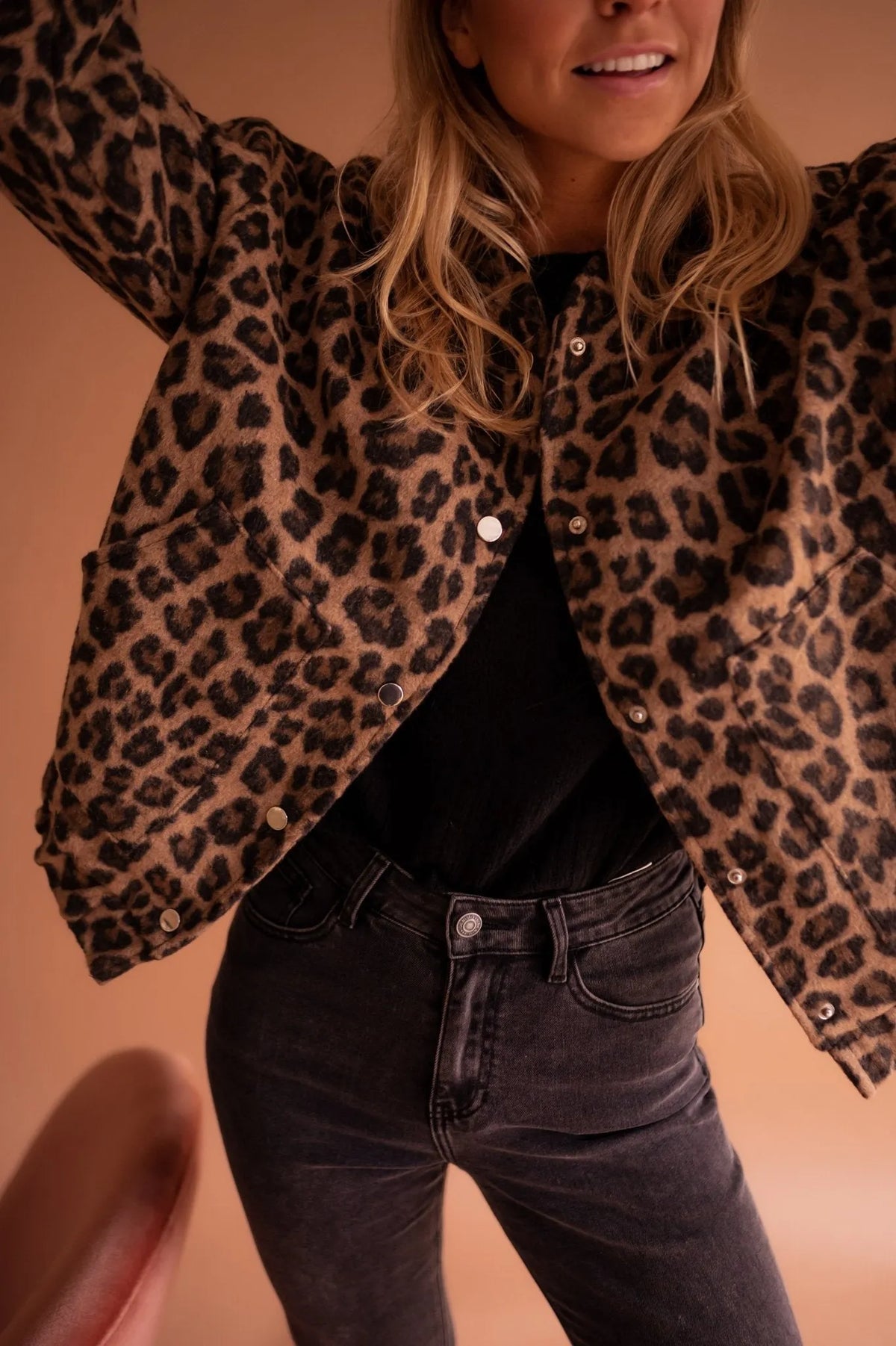 Emmaline bomberjack met luipaardprint voor dames
