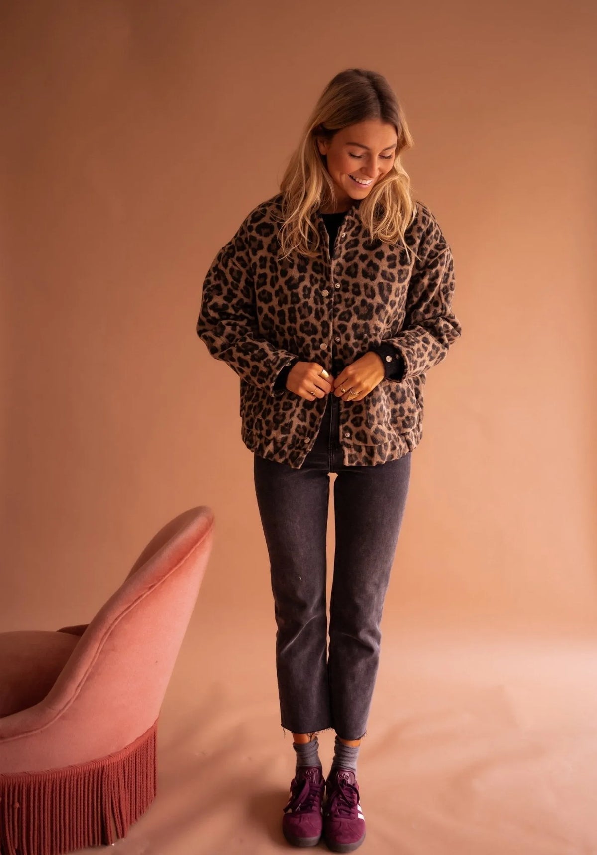 Emmaline bomberjack met luipaardprint voor dames