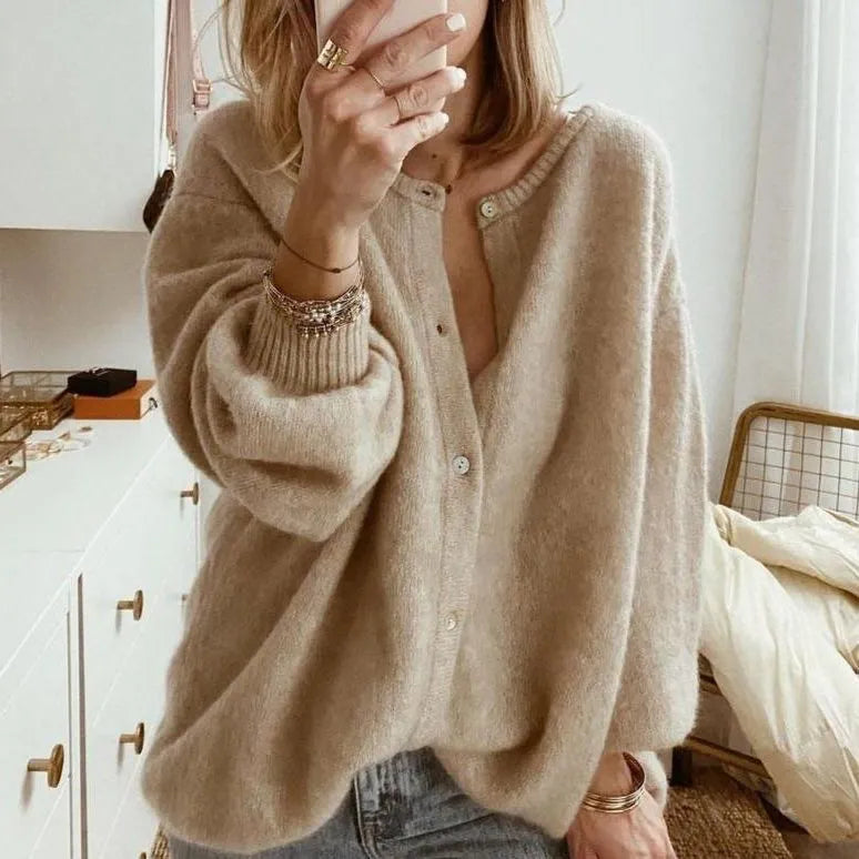Erin lang oversized ribgebreid damesvest
