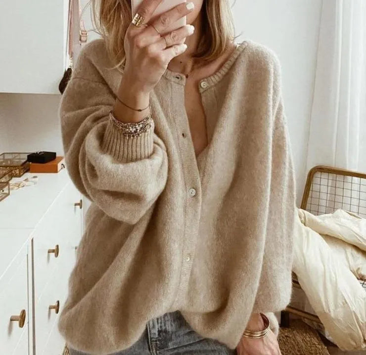 Erin lang oversized ribgebreid damesvest