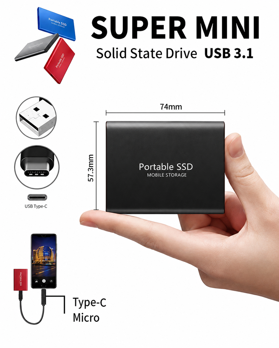 Draagbare 128 TB SSD voor creatievelingen en professionals