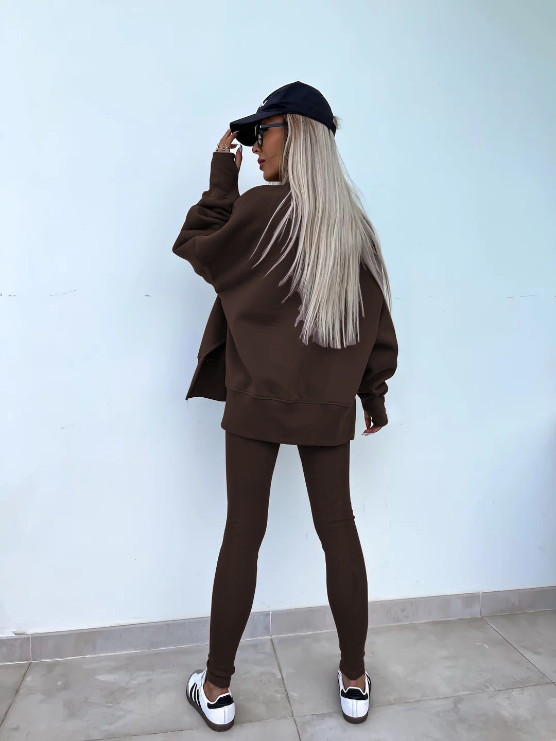 Elegante Lounge Set met Hoodie en Strakke Broek
