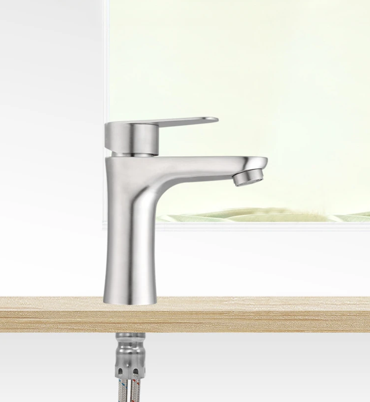 Roestvrijstalen wastafelkraan met eenhendelmengkraan – Modern design voor badkamer & wastafel