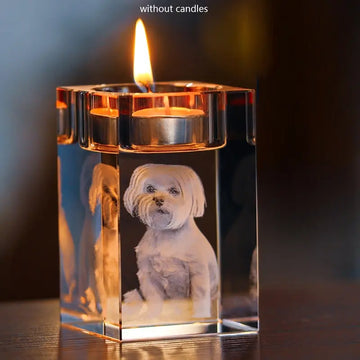 CrystalGlow Gepersonaliseerde Glazen Kaarshouder - Elegante Decoratie voor Elk Moment