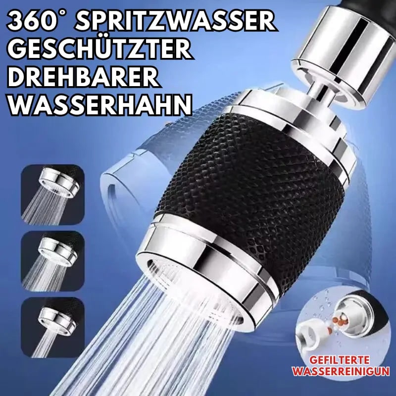 Kraanbeluchter met 360° draaibaar, drie straalstanden en reinigingszeefje als vervanging voor de keukenspoelbak