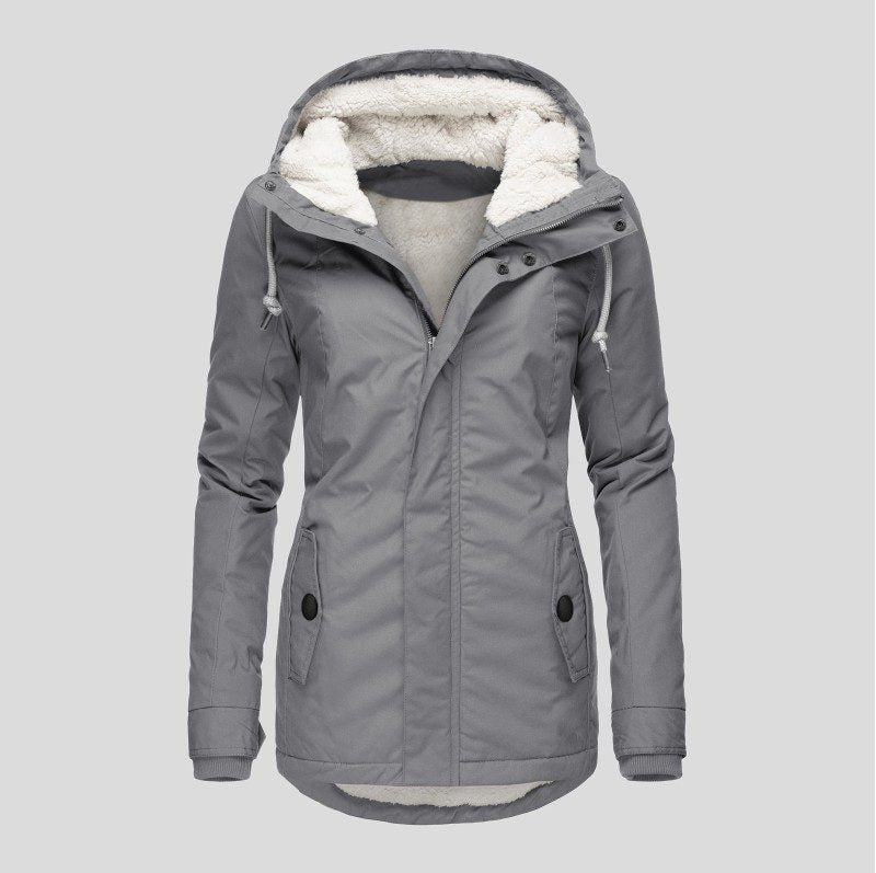 Parka met fleecevoering en capuchon voor dames