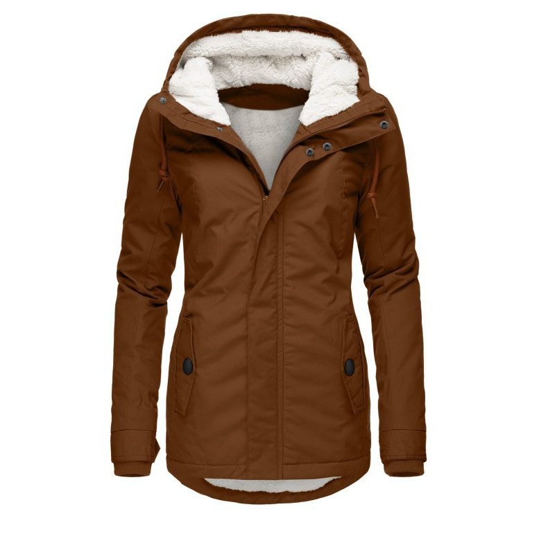 Parka met fleecevoering en capuchon voor dames