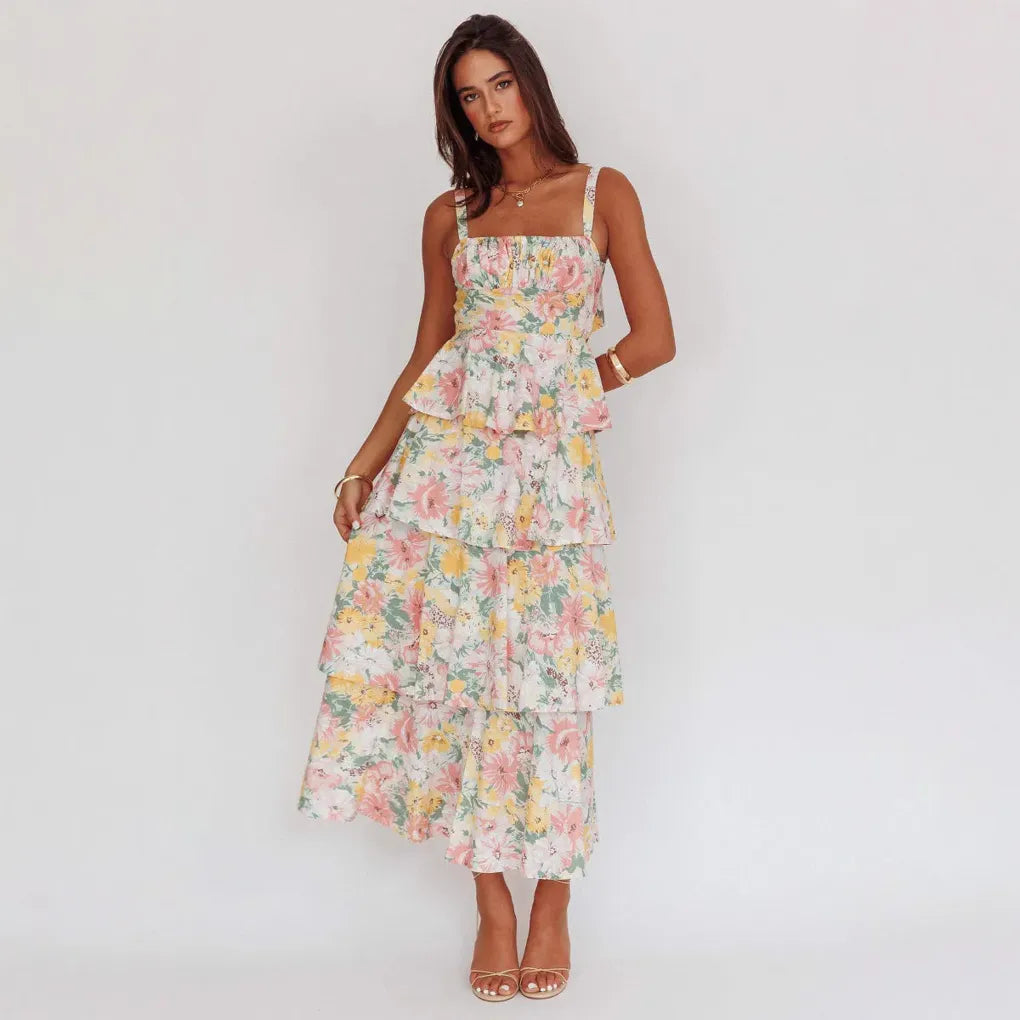 Boho maxi-jurk met bloemenprint