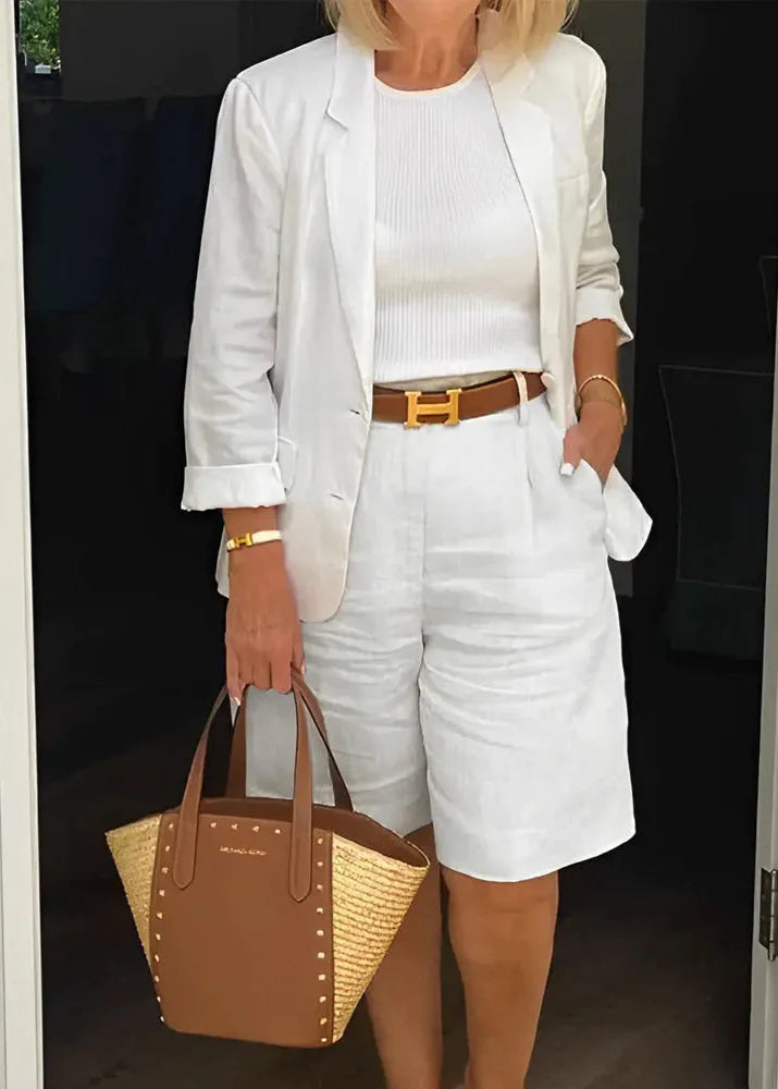 Floriane set met blazer, short en riem voor dames
