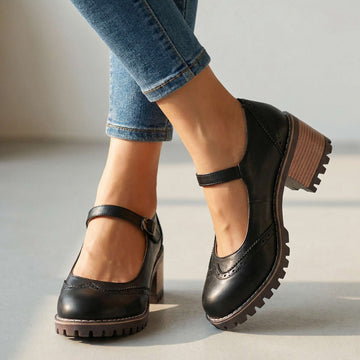 Vintage mary-janes voor dames met verstelbaar bandje