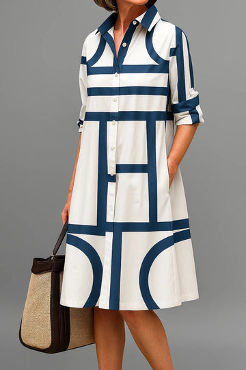 Gardenia midi-overhemdjurk voor dames met knoopsluiting