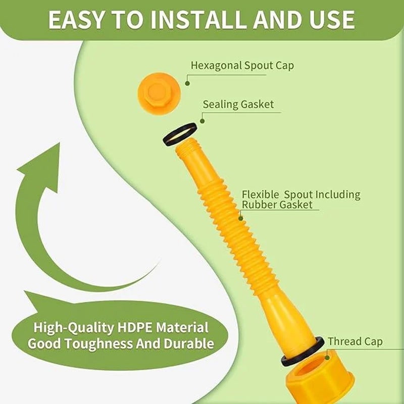 Reservekit voor benzinetankuitloop en -tuit met flexibel ontwerp en lekvrije afdichtringen