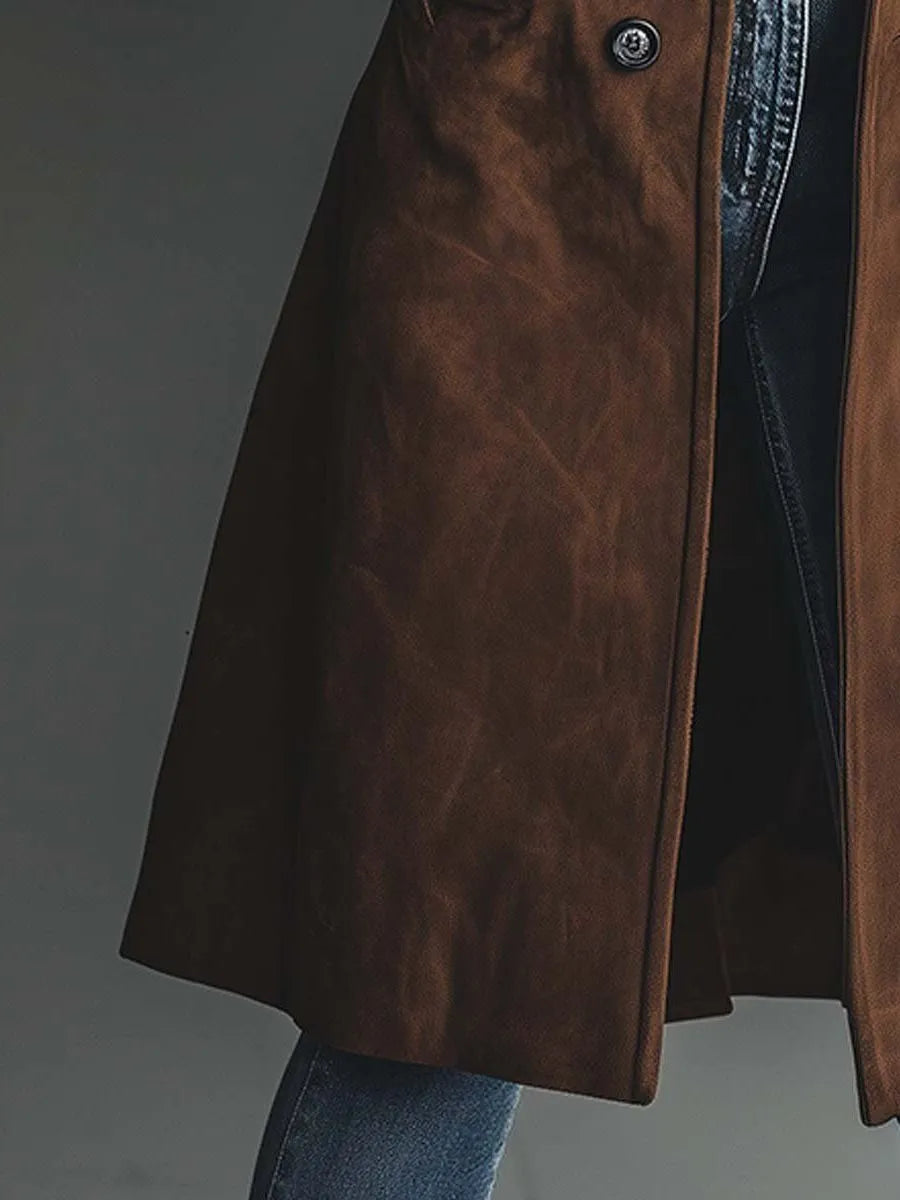 Gianna vintage suède damestrenchcoat