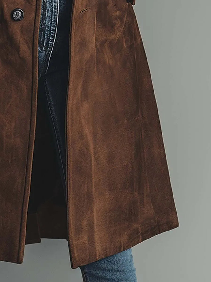 Gianna vintage suède damestrenchcoat