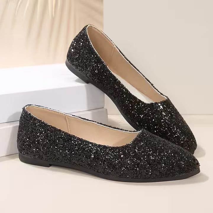 Pumps met glitters en puntige neus voor dames