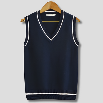 Retro gestreepte preppy stijl mouwloze trui