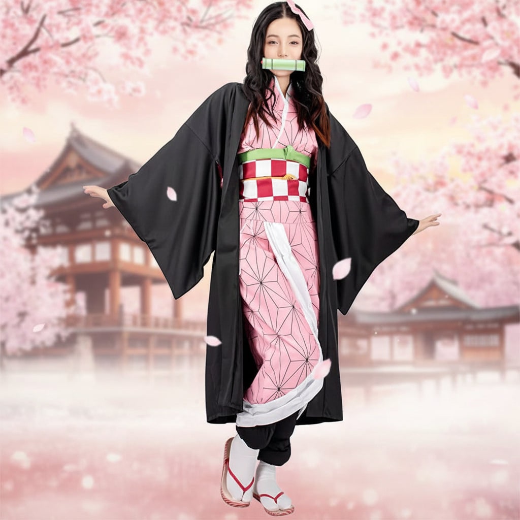 Halloween anime cosplaykostuum en outfit voor verkleden als personage met haorijas en beenwikkels