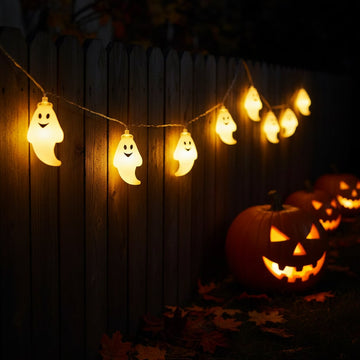 Halloween spookjes-lichtsnoer op batterijen LED buitendecoratie voor terras en tuinfeest