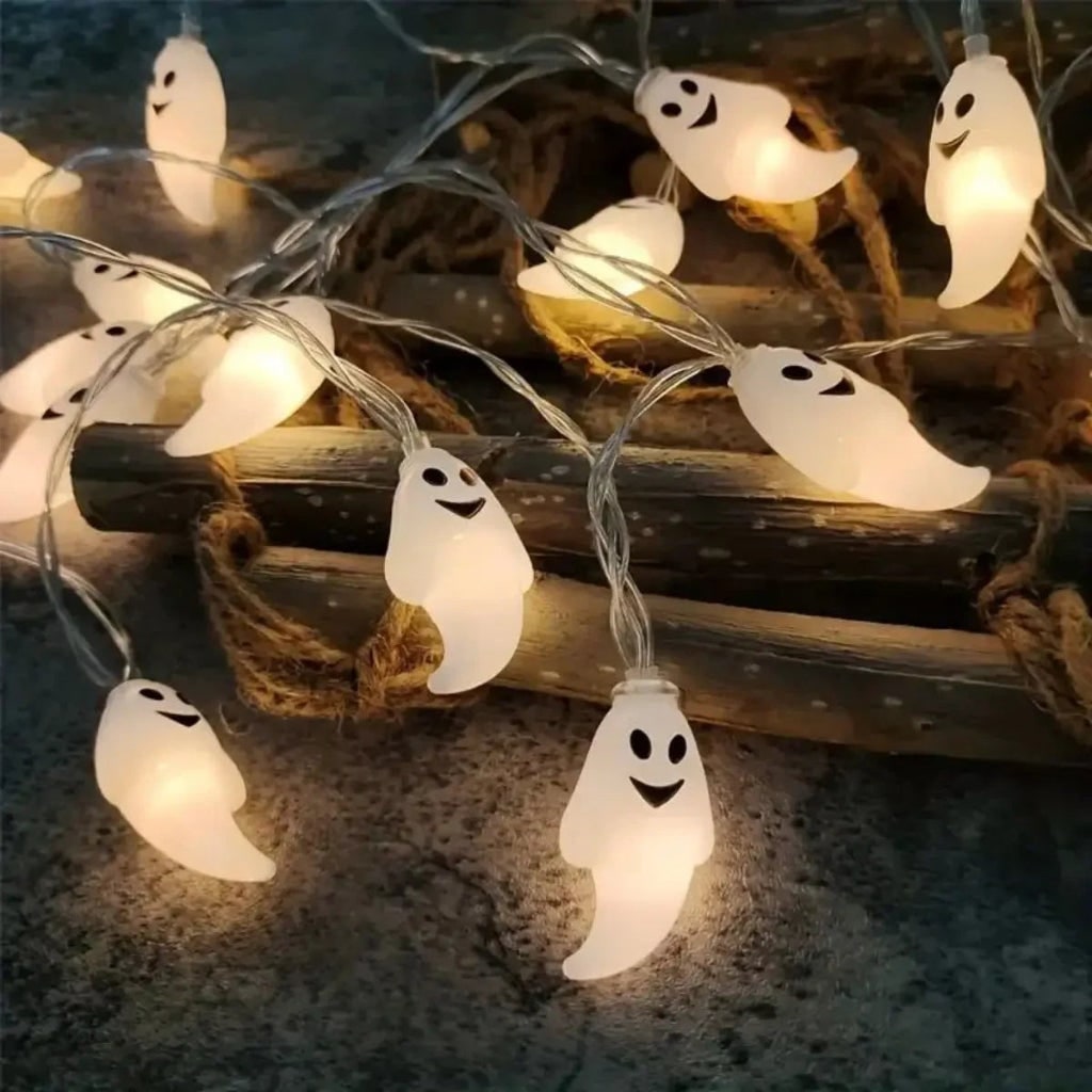 Halloween spookjes-lichtsnoer op batterijen LED buitendecoratie voor terras en tuinfeest