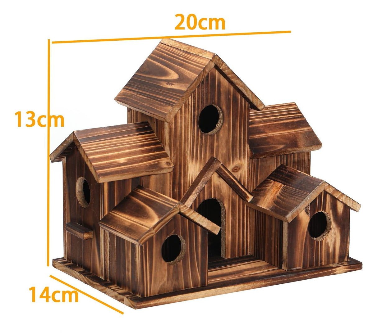 Handgemaakt Houten Vogelhuisje - 6 Gaten - Duurzaam Design