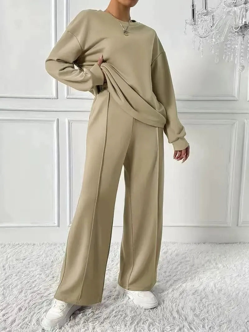 Hanne set met oversized sweatshirt en broek met hoge taille voor dames