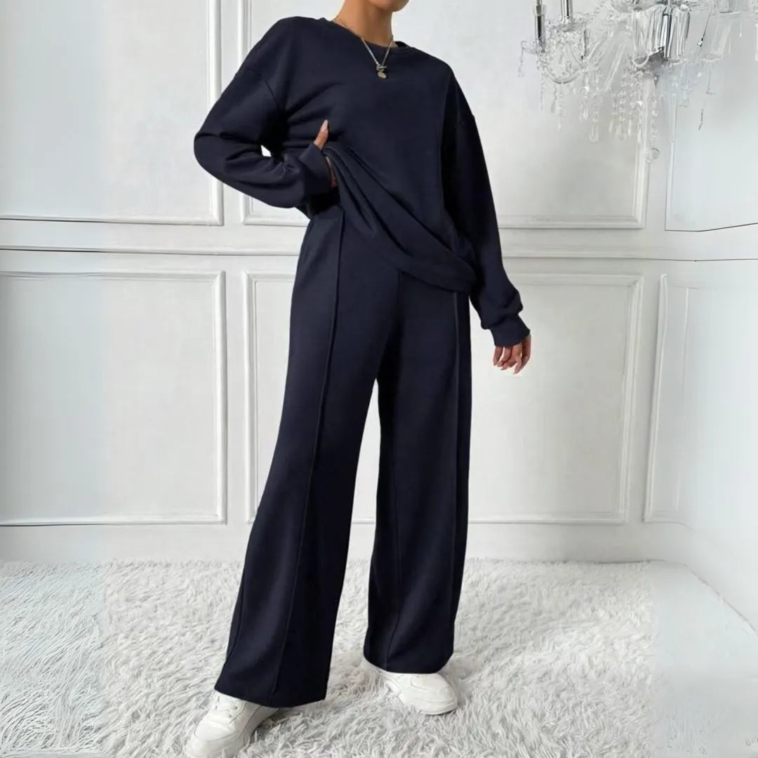 Hanne set met oversized sweatshirt en broek met hoge taille voor dames