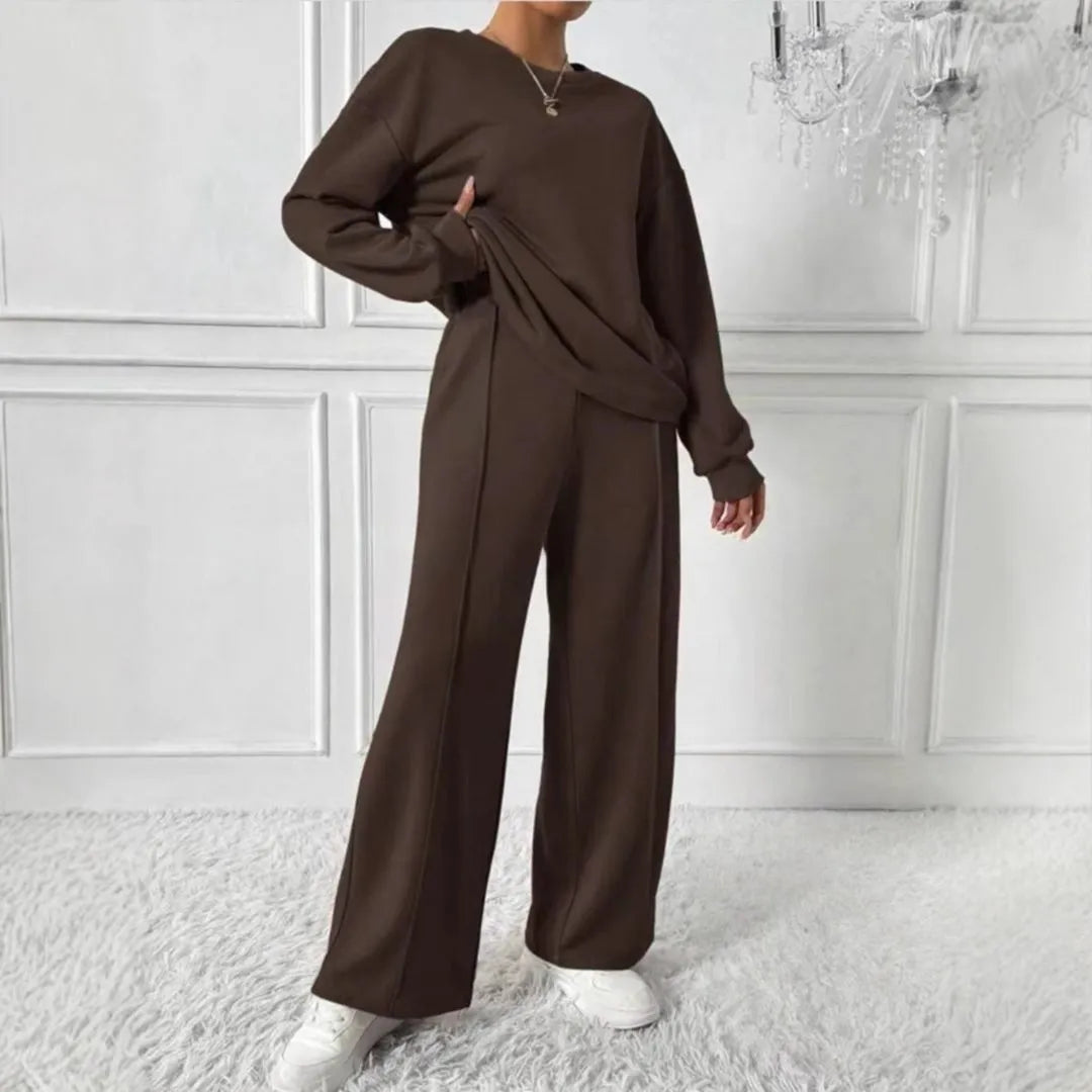 Hanne set met oversized sweatshirt en broek met hoge taille voor dames