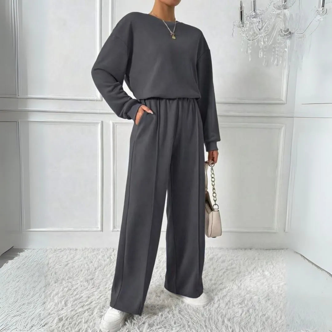 Hanne set met oversized sweatshirt en broek met hoge taille voor dames