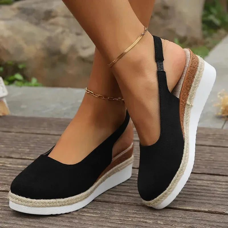 Harriet dames instap-espadrilles met plateauzool