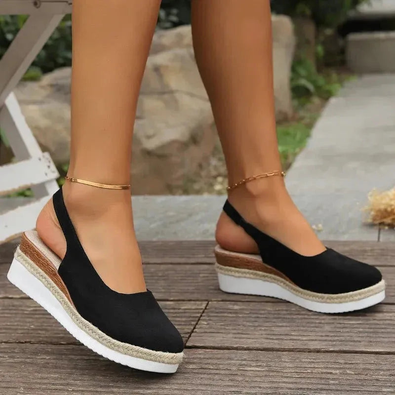 Harriet dames instap-espadrilles met plateauzool