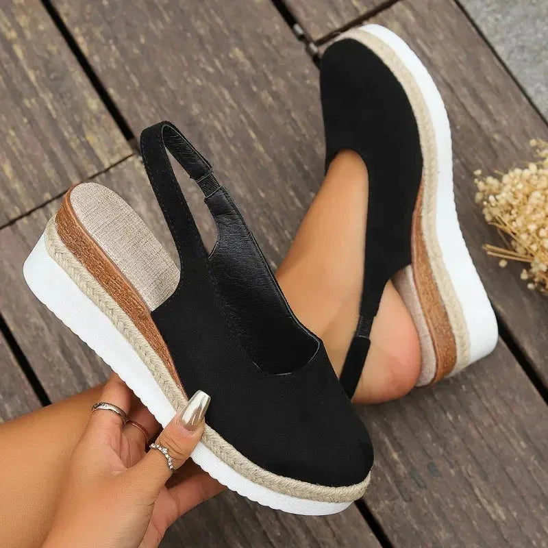 Harriet dames instap-espadrilles met plateauzool