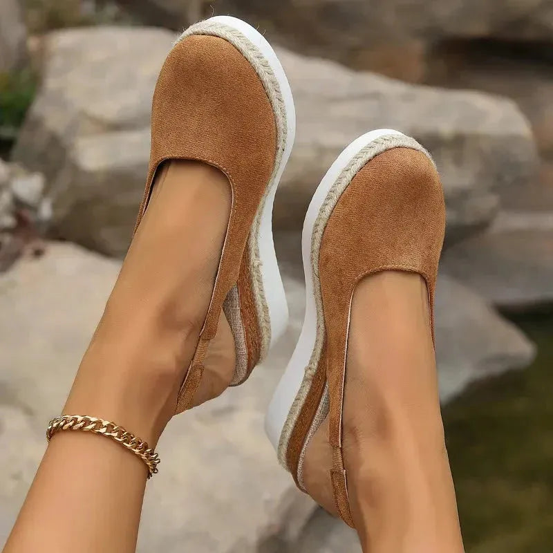 Harriet dames instap-espadrilles met plateauzool