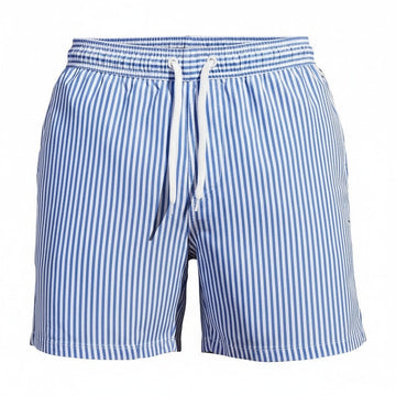 Gestreepte zwemshort voor heren met trekkoord in de taille