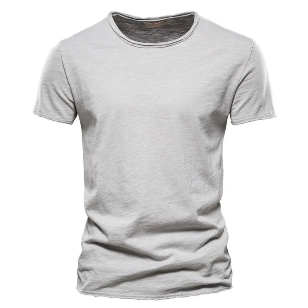 Heren-T-shirt met ronde hals en slubgaren-structuur
