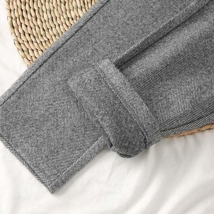 Geplisseerde pantalon met visgraatmotief voor dames