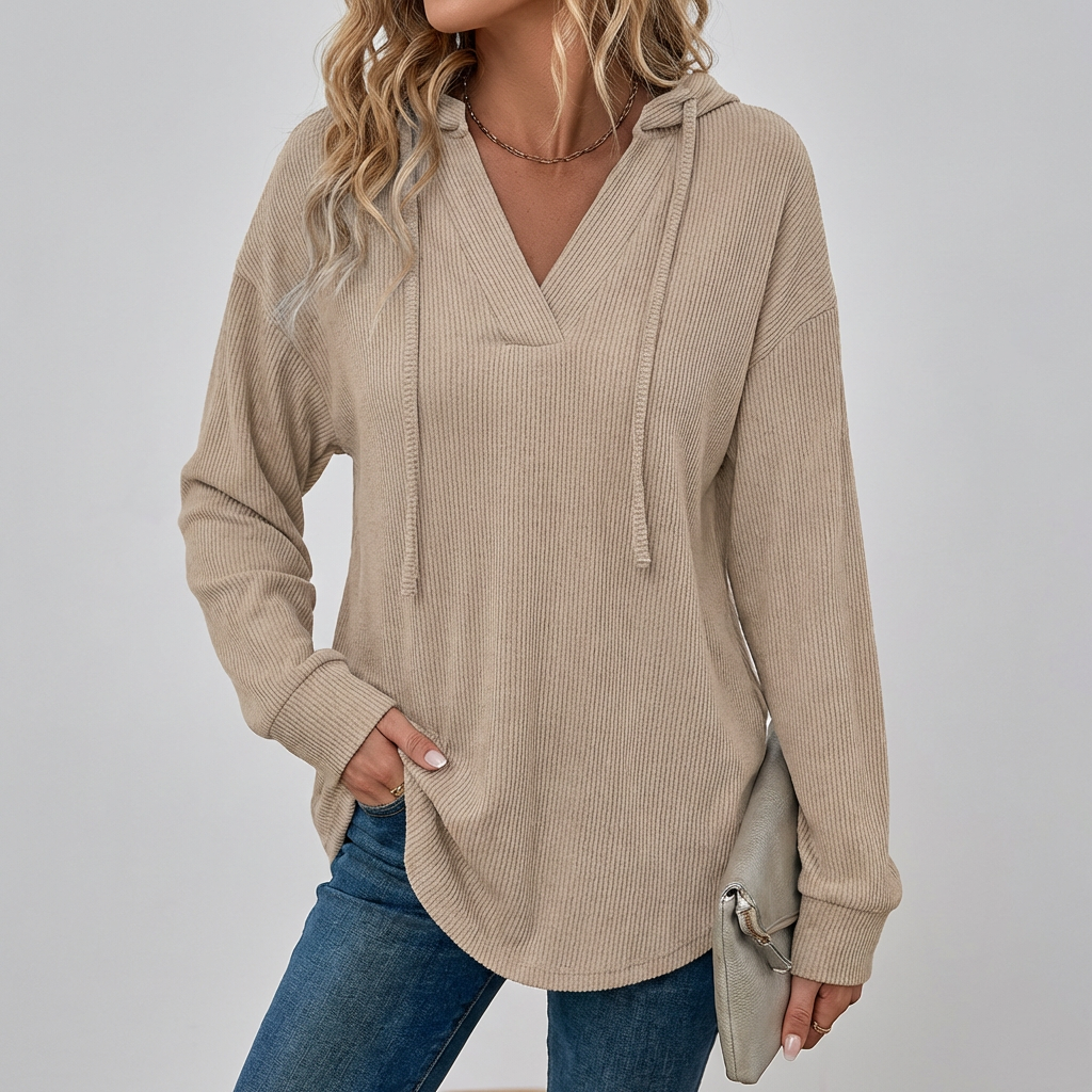Oversized Hoodie met V-Hals