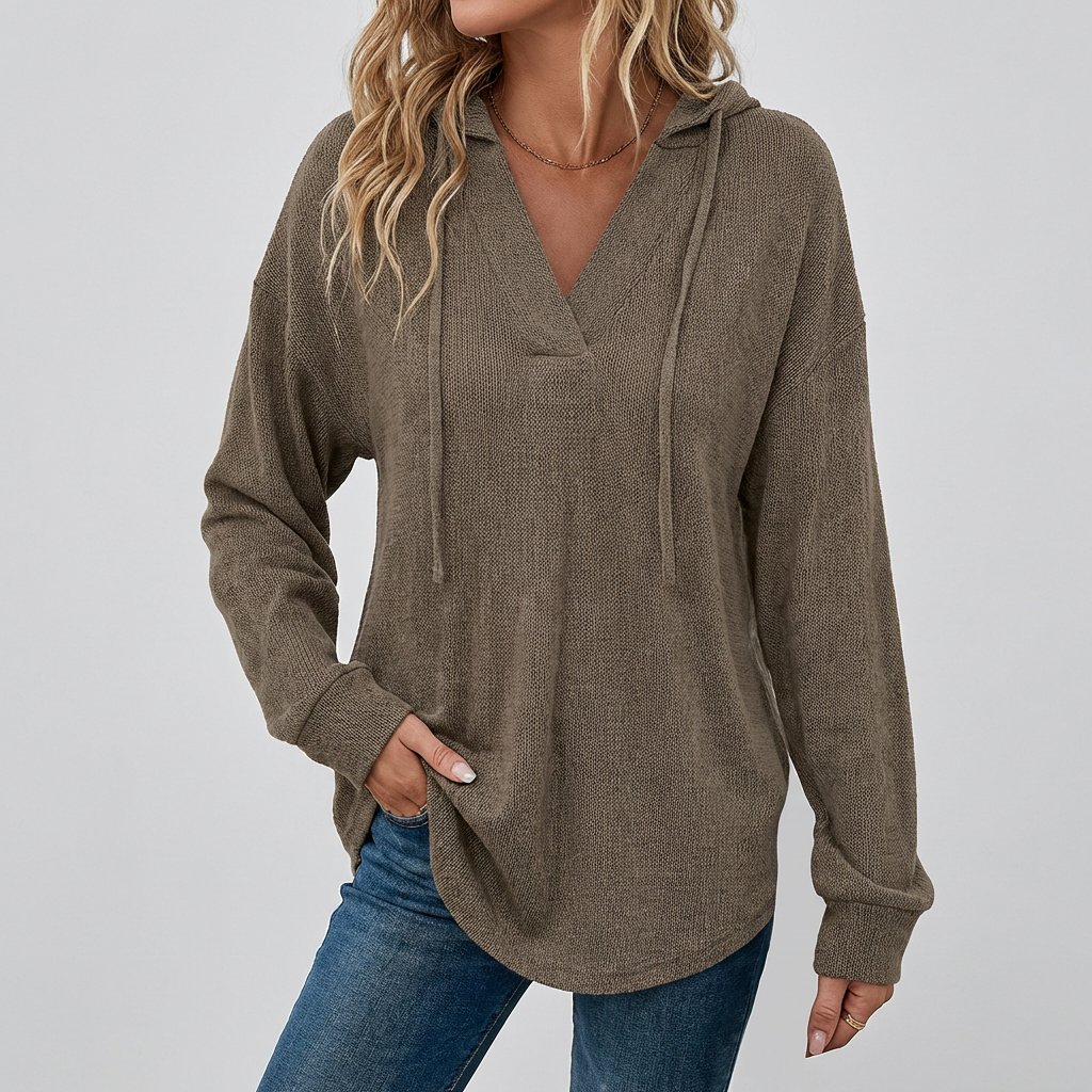 Oversized Hoodie met V-Hals