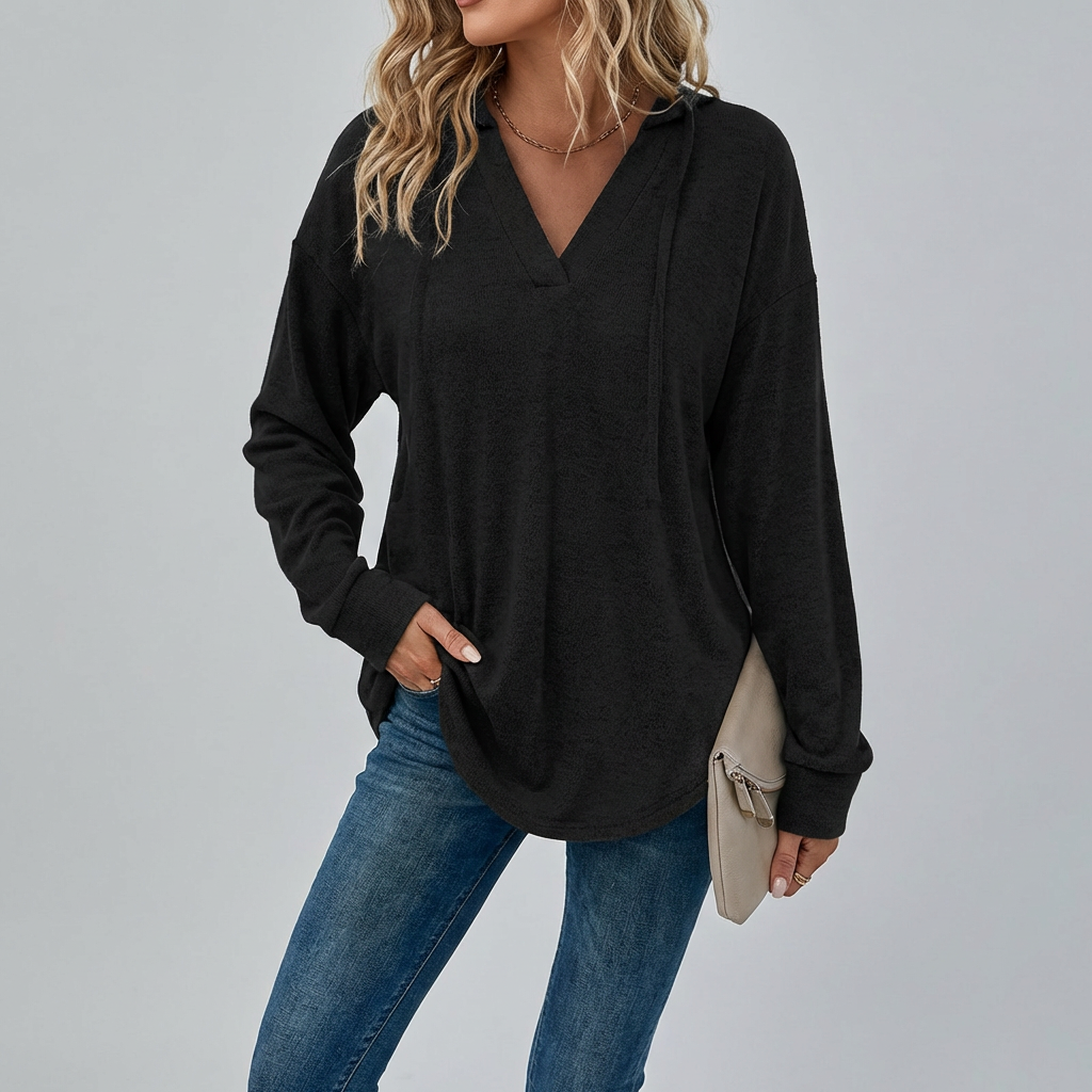 Oversized Hoodie met V-Hals