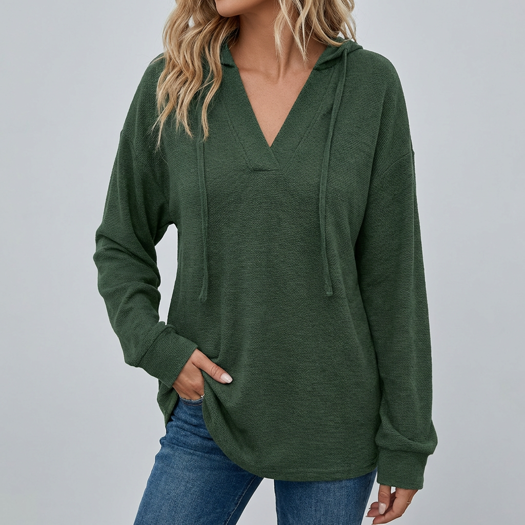 Oversized Hoodie met V-Hals