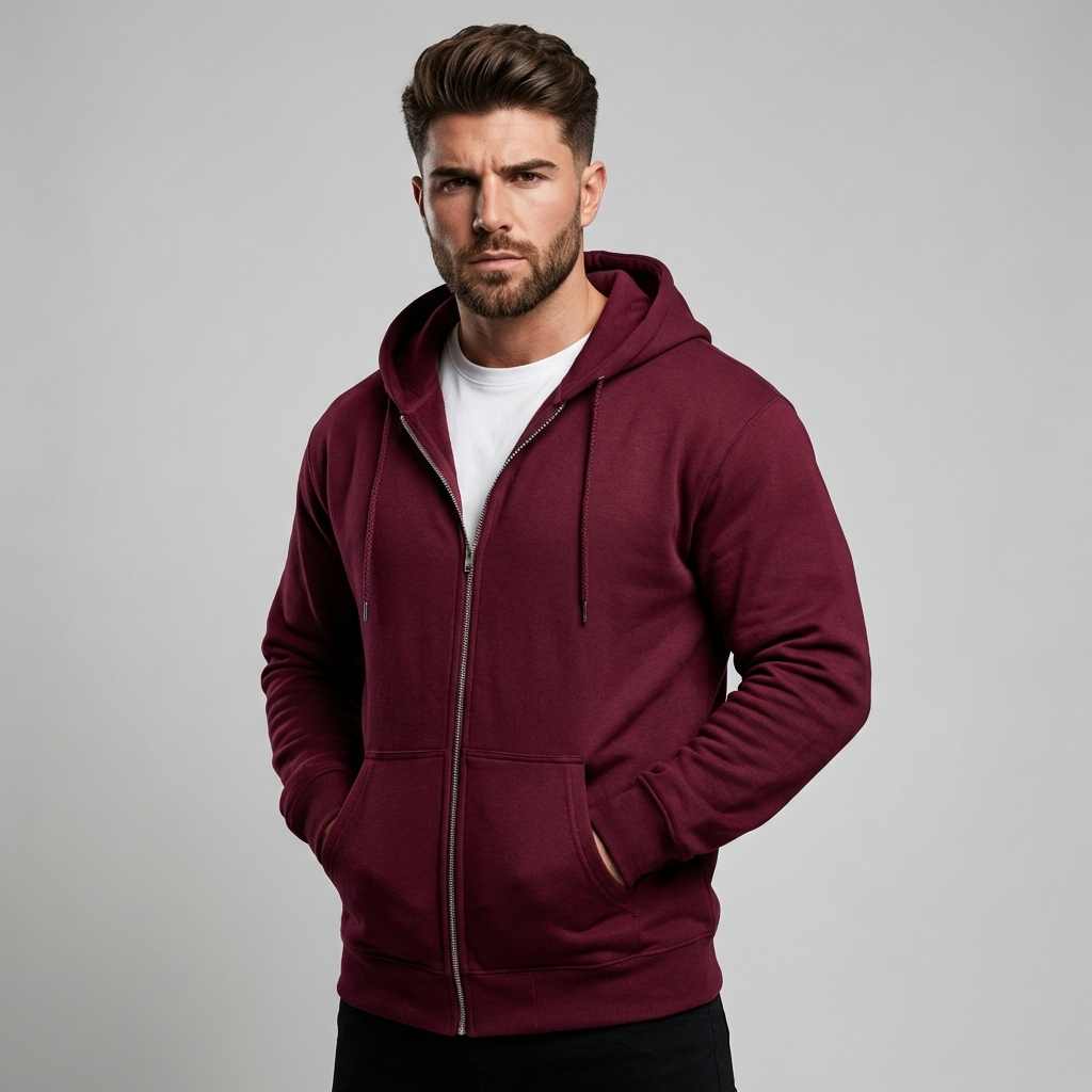 Heren Hoodie met Doorlopende Rits