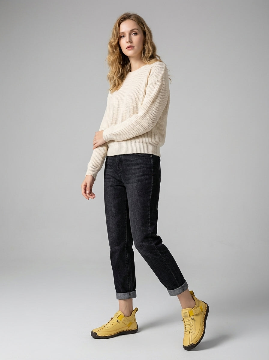 Lichte leren sneakers voor dames