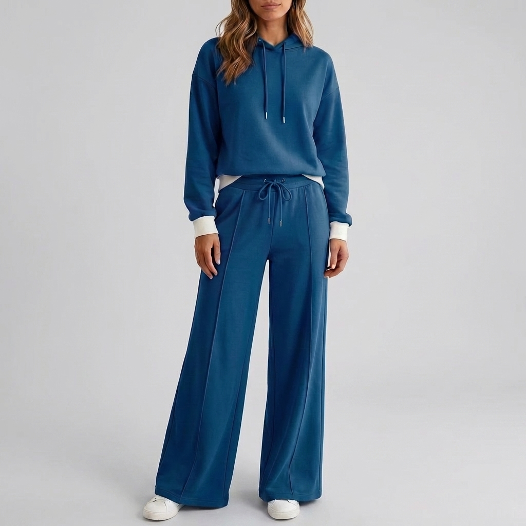 Tweedelige set met cropped hoodie en broek voor dames