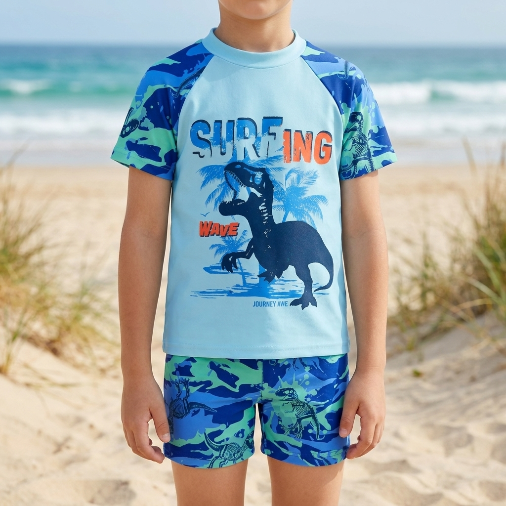 Zwemset met T-Shirt en Shorts voor Jonge Jongens